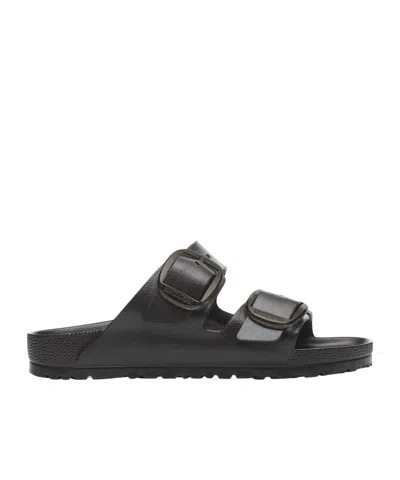 Birkenstock Arizona Big Buckle Eva Black Sandal In Animal Print