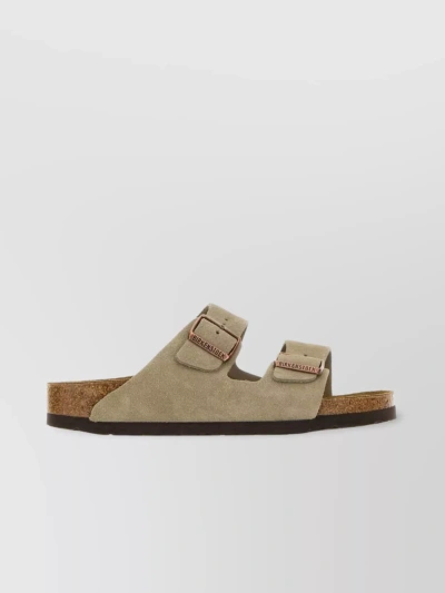 BIRKENSTOCK ARIZONA SLIPPERS IN GREY SUEDE