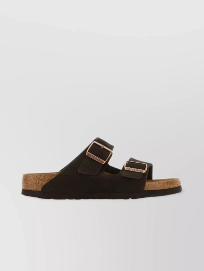 BIRKENSTOCK ARIZONA SLIPPERS WITH CORK MIDSOLE AND SUEDE UPPER