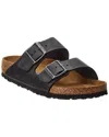 Birkenstock Arizona Soft Footbed Leather Sandal In Gray