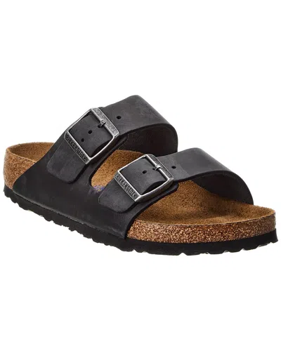 Birkenstock Arizona Soft Footbed Leather Sandal In Grey