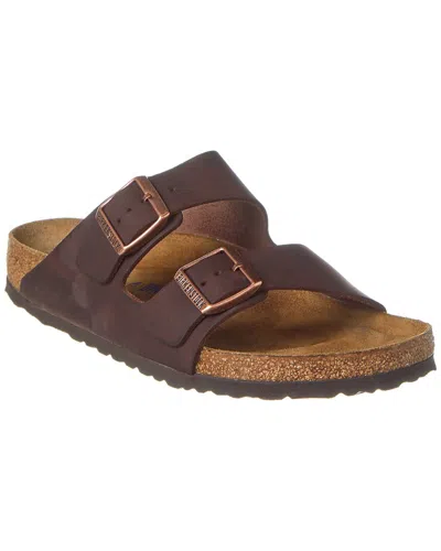 Birkenstock Arizona Soft Footbed Leather Sandal In Brown