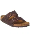 Birkenstock Arizona Soft Footbed Leather Sandal In Brown