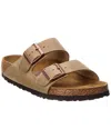 Birkenstock Arizona Soft Footbed Leather Sandal In Brown