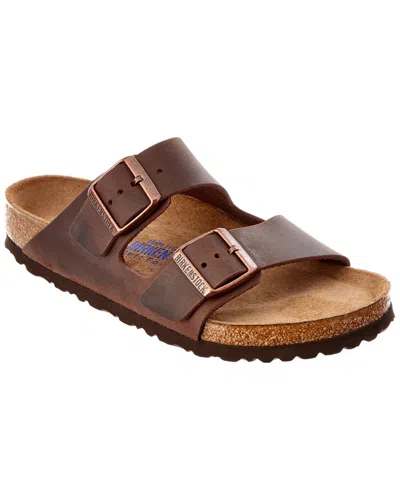 Birkenstock Arizona Soft Footbed Leather Sandal In Brown