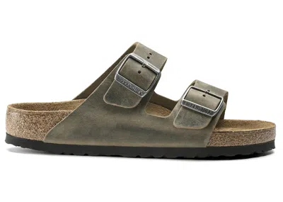 Pre-owned Birkenstock Arizona Soft Footbed Oiled Leather Sneakers In Faded Khaki In Brown