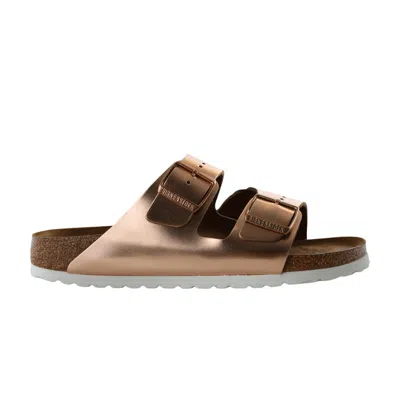 Pre-owned Birkenstock Arizona Soft Footbed Sandal 'metallic Copper' | Men's Size 36 In Brown