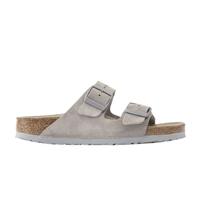 Pre-owned Birkenstock Arizona Soft Footbed Suede Leather 'stone Coin' | Grey | Men's Size 46