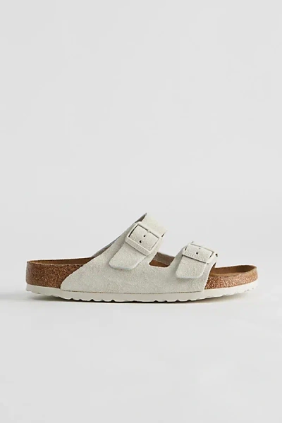 Birkenstock Arizona Soft Footbed Suede Sandal In White, Men's At Urban Outfitters