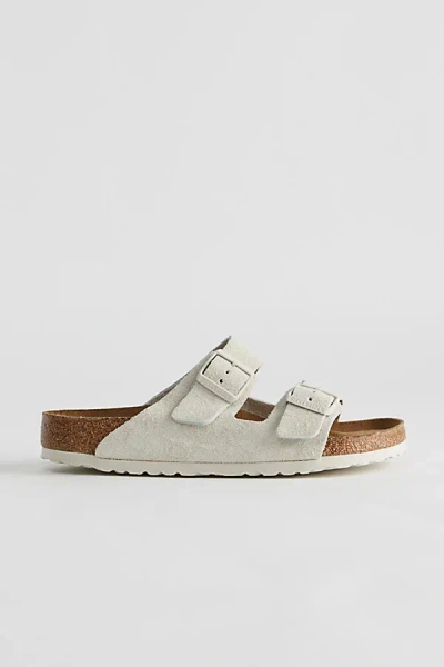 Birkenstock Men's Arizona Soft Footbed Suede Sandal In Antique White, Men's At Urban Outfitters