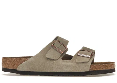 Pre-owned Birkenstock Arizona Soft Footbed Suede Sneakers In Taupe