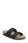 Birkenstock Arizona Soft Footbed Sandal In Midnight Suede