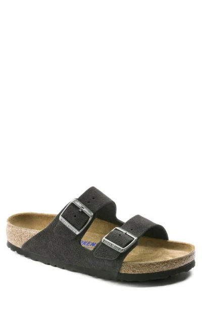 Birkenstock Arizona Soft Slide Sandal In Stone Coin Suede