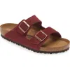 Birkenstock Arizona Soft Slide Sandal In Zinfandel Suede