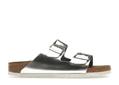 Pre-owned Birkenstock Arizona Softbed (women's) Sneakers In Metallic Silver