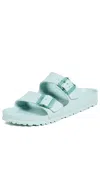 Birkenstock Arizona Stealth Buckle Eva Sandals Surf Green In Surf Green