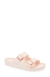 Birkenstock Arizona Stealth Buckle Eva Slide Sandal In Light Rose