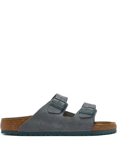 Birkenstock Arizona Suede Buckle Sandals In Gray