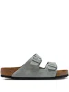 Birkenstock Arizona Suede Double-buckle Sandals In Gray