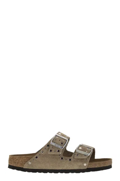 Birkenstock Arizona Suede Leather Sandals In Brown
