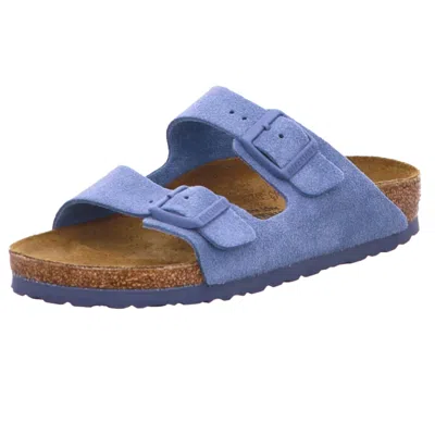 Pre-owned Birkenstock Arizona Suede Leather Sandals Slides Fuchsia Lime Blue Women Men In Elemental Blue