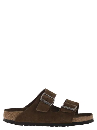 Birkenstock Arizona Suede Leather Slipper In Brown