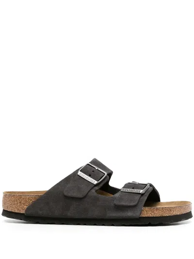 Birkenstock Arizona Suede Open-toe Sandals In Grey