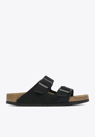 Birkenstock Arizona Suede Sandals In Black