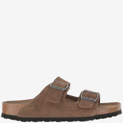 Birkenstock Arizona Suede Sandals In Brown
