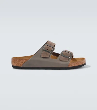 Birkenstock Sandalen Arizona Aus Veloursleder In Grau