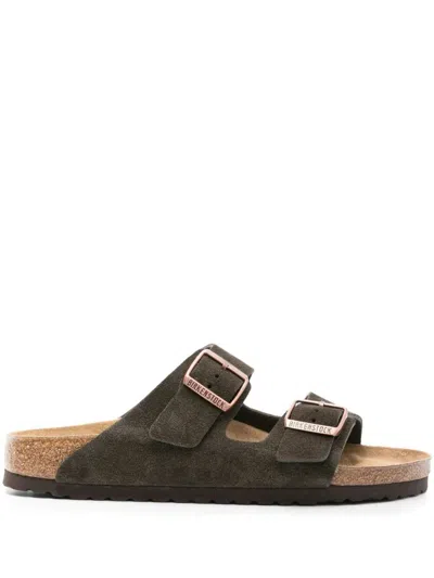 Birkenstock Arizona Suede Sandals Shoes In Brown