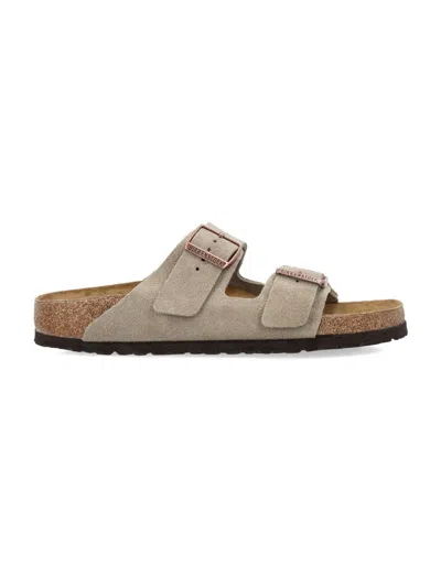 Birkenstock Arizona Suede Sandals In Beige