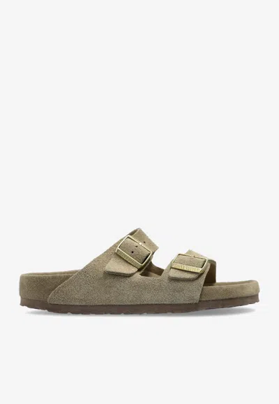 Birkenstock Arizona Suede Sandals In Taupe