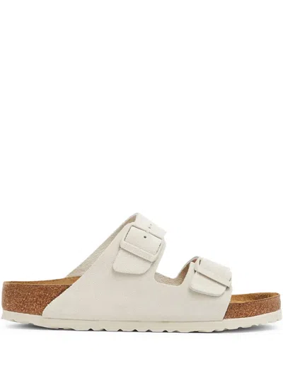 Birkenstock Arizona Suede Sandals In White