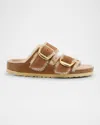 Birkenstock Arizona Big Buckle Genuine Shearling Lined Sandal In Cognacsandcastle