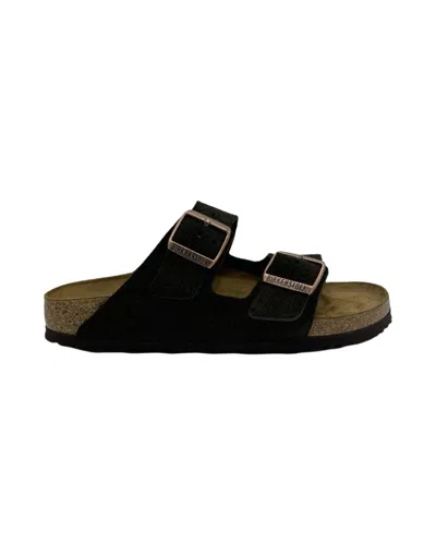 Birkenstock Arizona Suede Sandals With Buckled-straps In Black