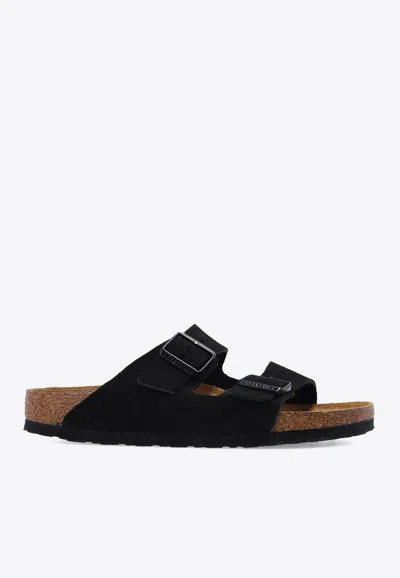 Birkenstock Arizona Suede Slides In Black