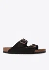 Birkenstock Zurich Double-strap Leather Slides In Brown