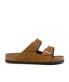 Birkenstock Arizona Soft Slide Sandal In Brown