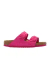 Birkenstock Slide Arizona Fuchsia Suede In Pink
