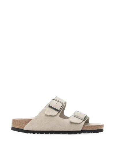 Birkenstock Arizona Suede Slippers In Nude
