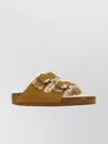 Birkenstock Arizona Suede Slippers Cork Sole In Brown