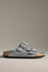 Birkenstock Arizona Suede Soft Footbed Sandals In Gray