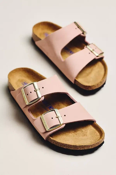 Birkenstock Arizona Suede Soft Footbed Sandals In Pink