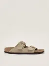 Birkenstock Arizona Taupe Suede Leather Sandal In Gray