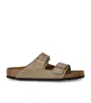 Birkenstock Arizona Soft Slide Sandal In Beige
