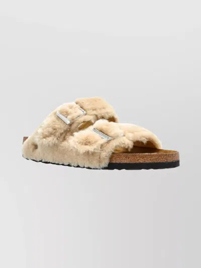 Birkenstock Arizona Teddy Open Toe Sandals In Neutral