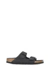 Birkenstock Womens Arizona Double-strap Leather Sandals Oiled Leather Black Eur 39 / 6 Uk In Black