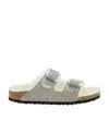 Birkenstock Arizona Two-strap Shearling Sandals In Gray