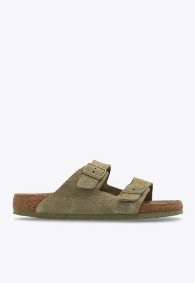 BIRKENSTOCK ARIZONA TWO-STRAP SUEDE SLIDES
